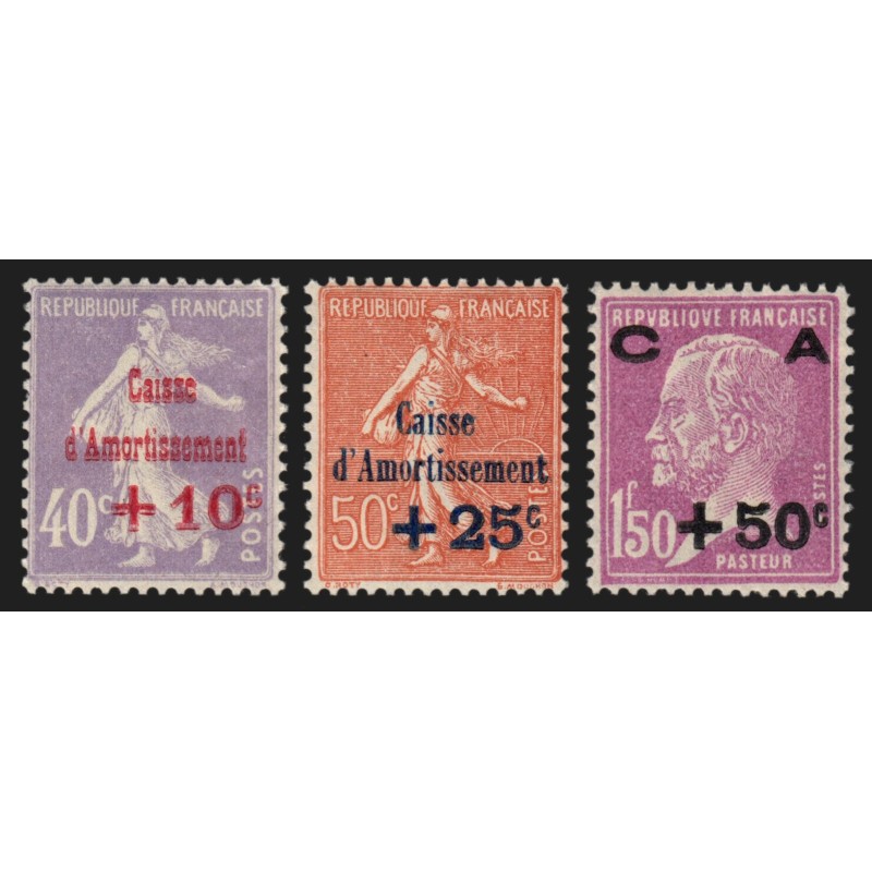 n°249/251, Caisse d'Amortissement 1928, série complète, neufs ** sans charnière