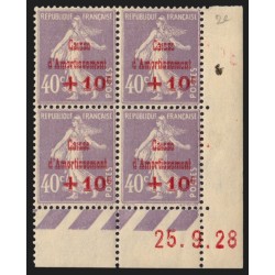 n°249, bloc de quatre coin daté 1928, neuf ** sans charnière - TB