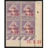 n°249, bloc de quatre coin daté 1928, neuf ** sans charnière - TB