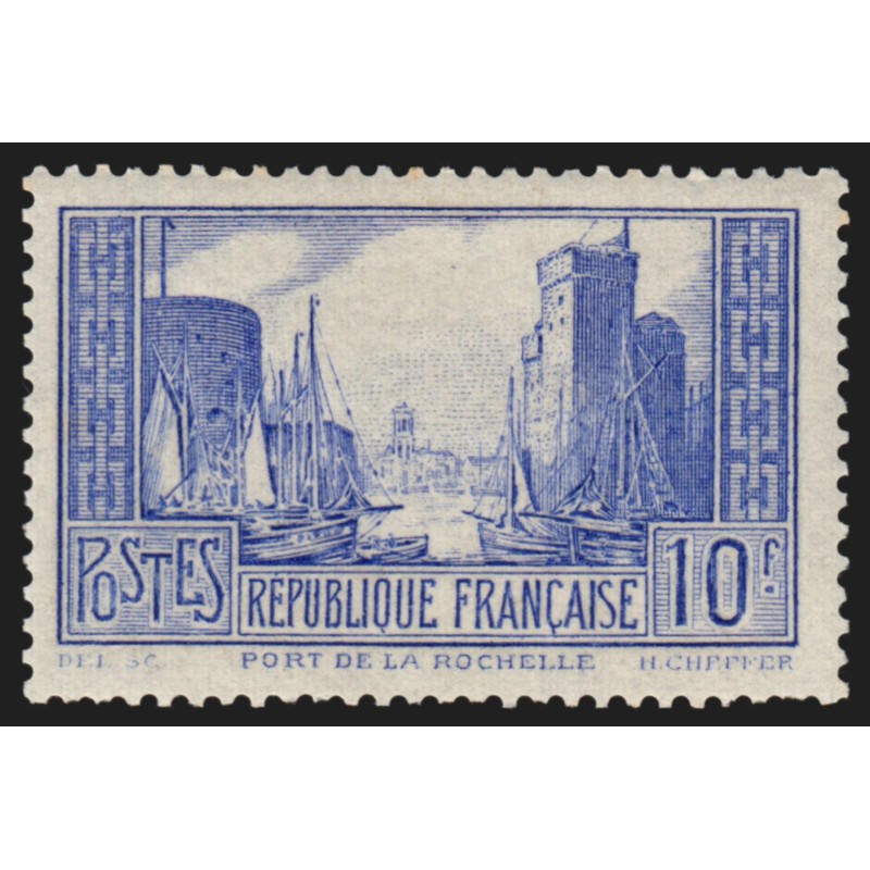 n°261d, Port de La Rochelle, 10fr outremer, Type II, neuf * - B/TB