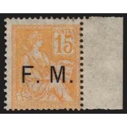 Franchise Militaire n°1, Mouchon 15c orange, neuf ** sans charnière - TB