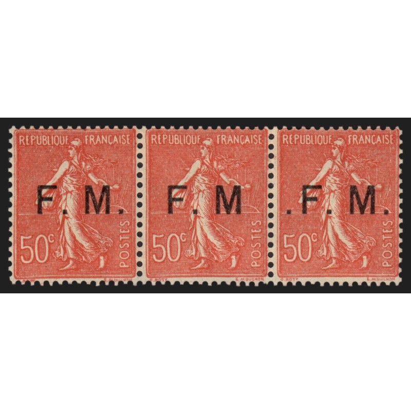 Franchise Militaire, variétés n°6 + 6a + 6b tenant à normal, neufs **/* SUPERBE