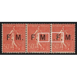 Franchise Militaire, variétés n°6 + 6a + 6b tenant à normal, neufs **/* SUPERBE