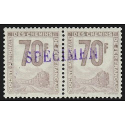 Petits Colis Postaux n°18 surchargé SPÉCIMEN, 70fr mauve, neuf ** signé CALVES