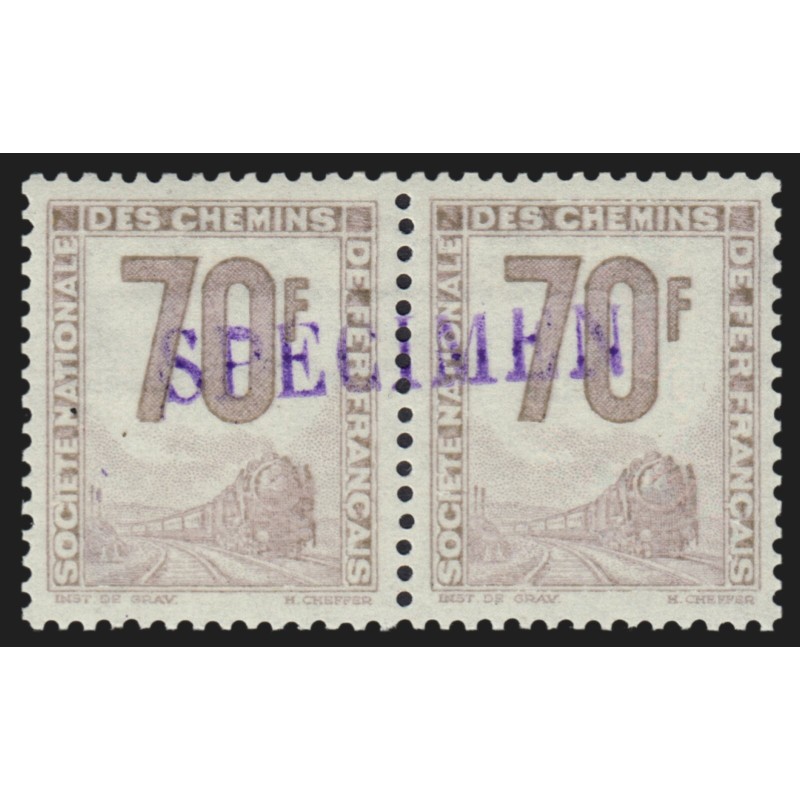 Petits Colis Postaux n°18 surchargé SPÉCIMEN, 70fr mauve, neuf ** signé CALVES