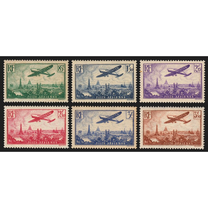 Poste Aérienne n°8/13, Avion survolant Marseille, neufs ** sans charnière B/TB