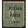 Préoblitérés n°25, Semeuse lignée 15c vert-olive, POSTES PARIS 1920, neuf *