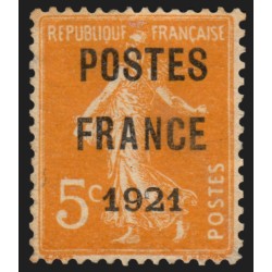 Préoblitérés n°33, Semeuse 5c orange, POSTES FRANCE 1921, neuf (*) signé CALVES