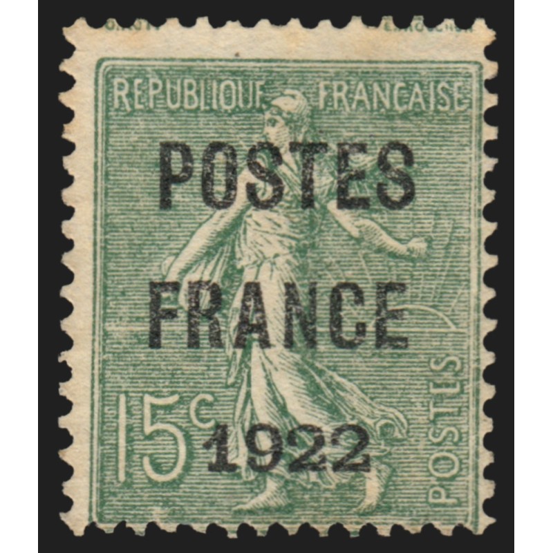 Préoblitérés n°37, POSTES FRANCE 1922, neuf (*) sans gomme, signé CALVES - B/TB