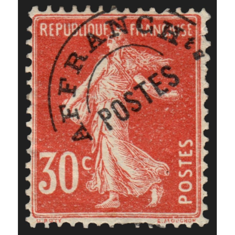 Préoblitérés n°58, Semeuse 30c rouge, neuf * légère trace de charnière - BEAU