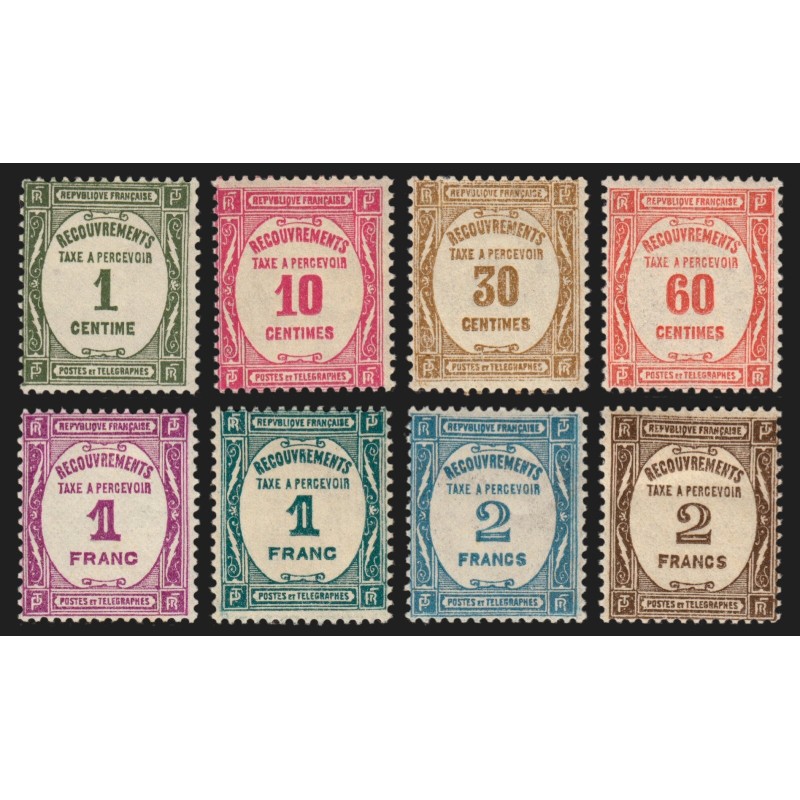 Timbres-Taxe n°55/62, Recouvrements 1927, série complète, neufs * - TB