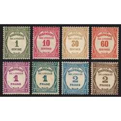 Timbres-Taxe n°55/62, Recouvrements 1927, série complète, neufs * signé CALVES