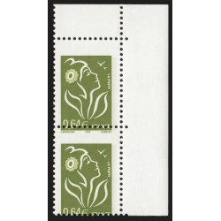 n°3756, variété piquage à cheval, Marianne Lamouche 0,64€ vert-olive, neuf **