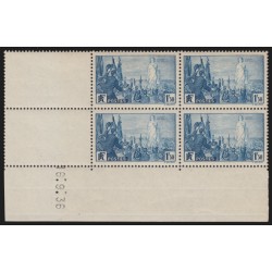 n°328, bloc de quatre coin daté 1936, La Paix, neuf ** sans charnière - TB
