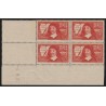 n°342, bloc de quatre coin daté 1937, René Descartes, neuf ** sans charnière TB