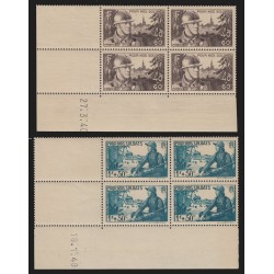 n°451/452, bloc de quatre coin daté 1940, Pour nos soldats, neuf ** - TB