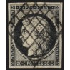 n°3a, Cérès 1849, 20c noir sur blanc, oblitéré grille noire - TB