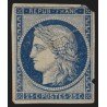 n°4, Cérès 1850, 25c bleu, neuf (*) sans gomme, très déf. pièce d'attente