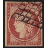 n°6, Cérès 1849, 1fr carmin, oblitéré grille noire - TB D'ASPECT