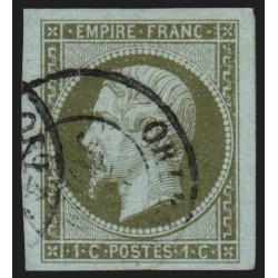 n°11, Napoléon non-dentelé, 1c olive, oblitéré càd, signé A.BRUN - SUPERBE