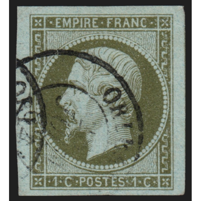 n°11, Napoléon non-dentelé, 1c olive, oblitéré càd, signé A.BRUN - SUPERBE