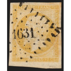 n°13Aa, Napoléon 10c JAUNE-CITRON, oblitéré PC 1631 LANDRECIES - TB D'ASPECT