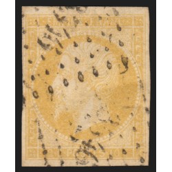 n°13Aa, Napoléon non-dentelé, 10c JAUNE-CITRON, oblitéré - B/TB