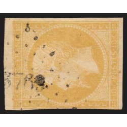 n°13Aa, Napoléon 10c JAUNE-CITRON, oblitéré PC 3769 LATTAQUIE, signé CALVES