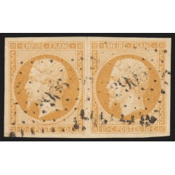 n°13Ab paire, 10c BISTRE-ORANGE, oblitéré PC 3906 WISSEMBACH Vosges - TB