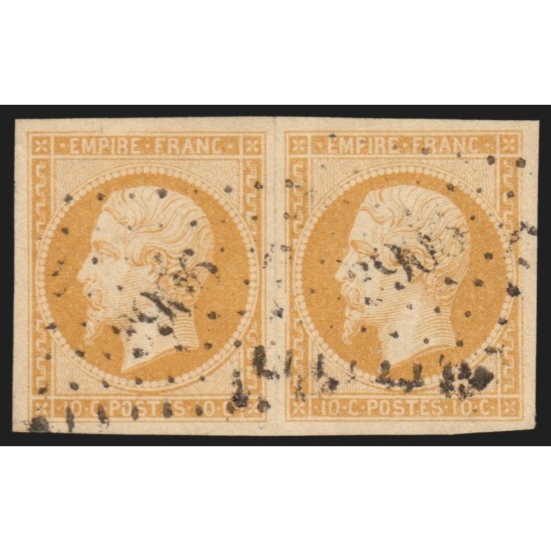 n°13Ab paire, 10c BISTRE-ORANGE, oblitéré PC 3906 WISSEMBACH Vosges - TB