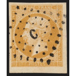 n°13Ab, coin de feuille, 10c BISTRE-ORANGE, oblitéré Bureau C Paris - SUPERBE