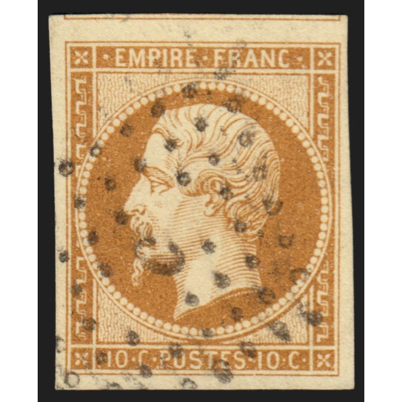 n°13B, Napoléon 10c brun-clair, Type II, oblitéré Bureau C Paris - SUPERBE