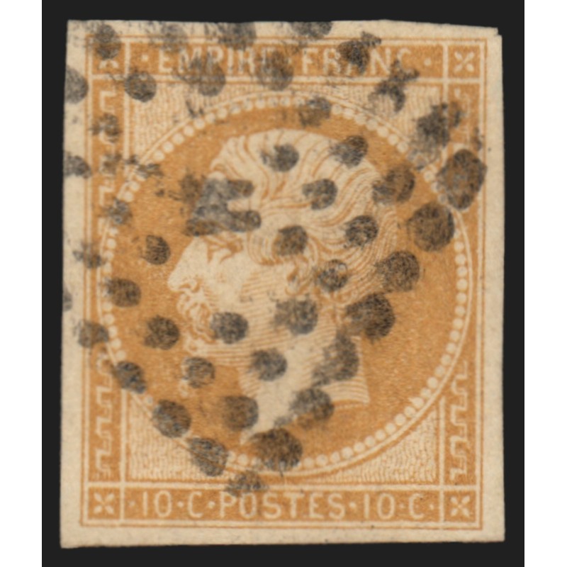 n°13B, Napoléon 10c brun-clair, Type II, oblitéré Bureau M de Paris - TB