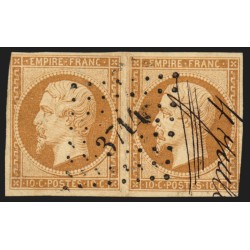 n°13B paire, 10c brun-clair, Type II, oblitéré PC 3714 BATNA (Algérie) - B/TB