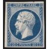 n°14A, Napoléon non-dentelé 1854, 20c bleu, Type I, neuf (*) sans gomme - TB