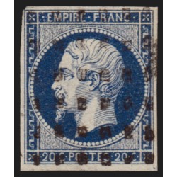 n°14Aa, Napoléon, 20c BLEU-FONCÉ, oblitéré GROS POINTS - TB D'ASPECT