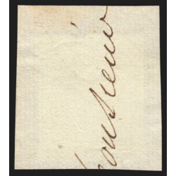 n°14Ad, Napoléon, 20c BLEU-SUR-VERT, oblitéré PC 2855 Sedan sur fragment - B/TB