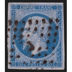 n°14Ae, Napoléon non-dentelé, 20c BLEU-SUR-LILAS, oblitéré Bureau J Paris - TB