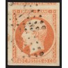 n°16, Napoléon non-dentelé, 40c orange, oblitéré, 2 voisins - SUPERBE