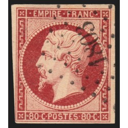 n°17Aa, Napoléon non-dentelé, 80c CARMIN-CLAIR, oblitéré PC 1803 LURE - TB
