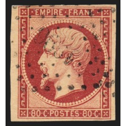 n°17A, Napoléon non-dentelé, 80c carmin, oblitéré - TB D'ASPECT