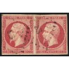 n°17B, paire, Napoléon non-dentelé, 80c rose, oblitéré - TB
