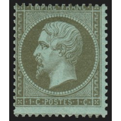 n°19, Napoléon dentelé, 1c vert-olive, neuf * avec trace de charnière - B/TB