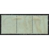 n°19a, bande de trois, Napoléon dentelé, 1c vert-bronze, oblitéré càd Lyon - TB