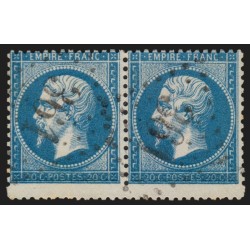 n°22, paire variétés "timbres plus grand" et "surencrage du cartouche" SUPERBE