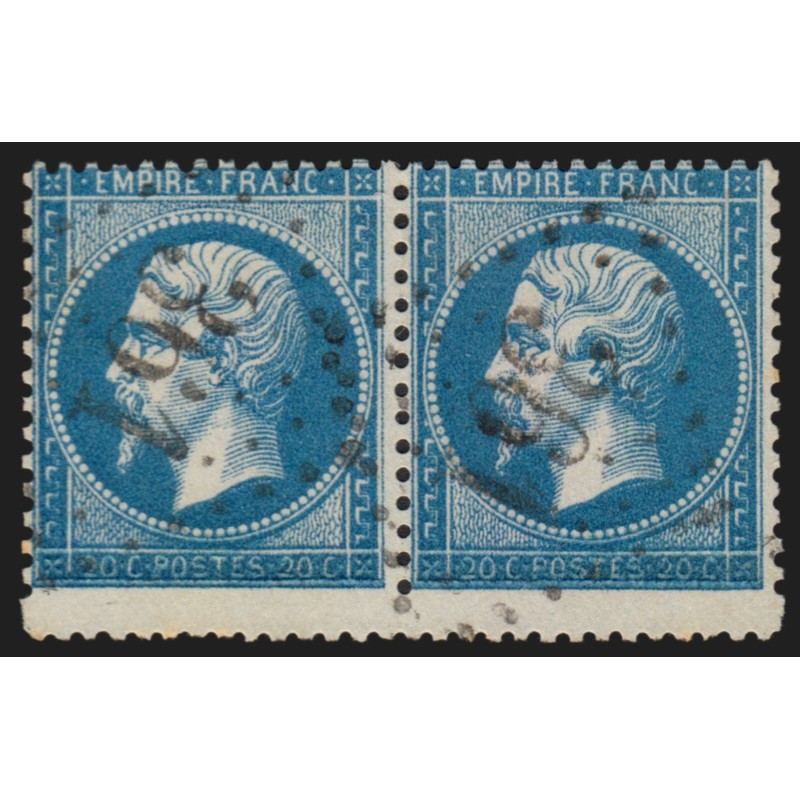 n°22, paire variétés "timbres plus grand" et "surencrage du cartouche" SUPERBE