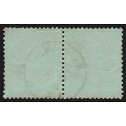 n°25, paire, Napoléon Lauré, 1c vert-bronze, oblitéré càd HAUBOURDIN