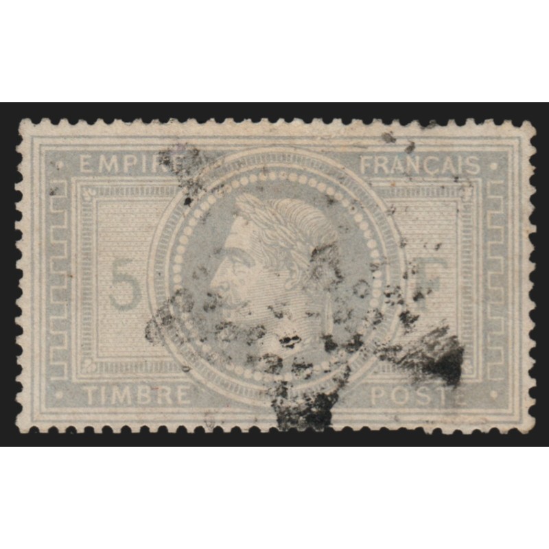 n°33, Napoléon Lauré, 5fr gris-violet, oblitéré étoile de Paris - TB D'ASPECT