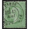n°35, Napoléon 1872, 5c vert-pâle sur bleu, oblitéré PARIS rue Montaigne - TB