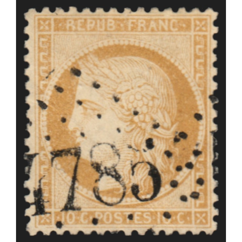n°36, Cérès Siège de Paris, 10c bistre, oblitéré GC 4785 FRESNES-NORD - TTB